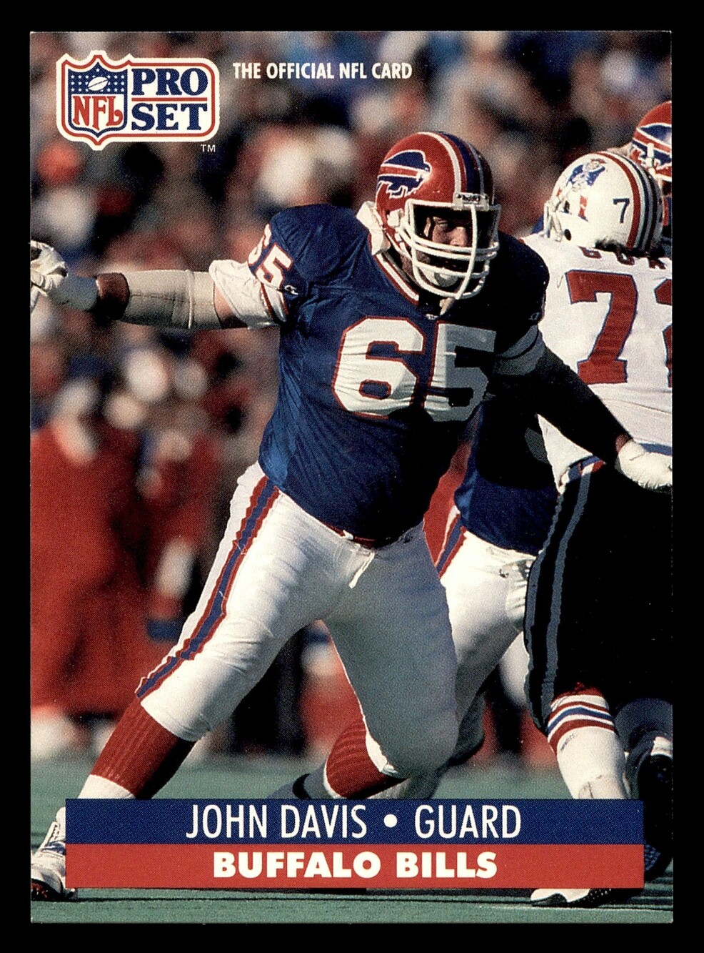 1991 Pro Set 443 John Davis Football Card Buffalo Bills Guard